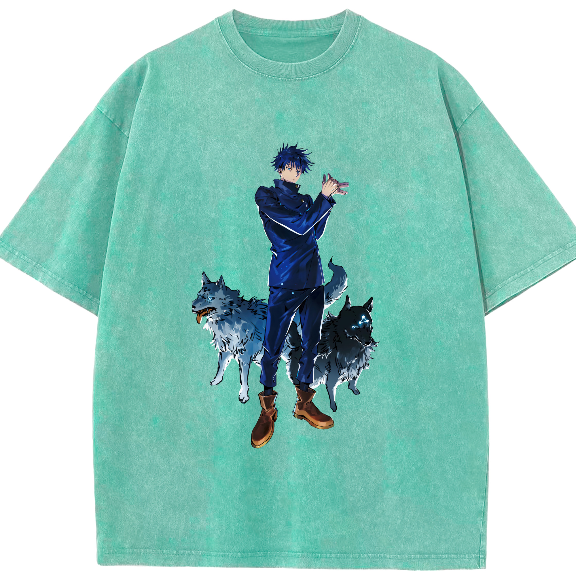 （画像用） 呪術廻戦 Jujutsu Kaisen 綿100% ヴィンテージ風 半袖Tシャツ（フロントプリント）